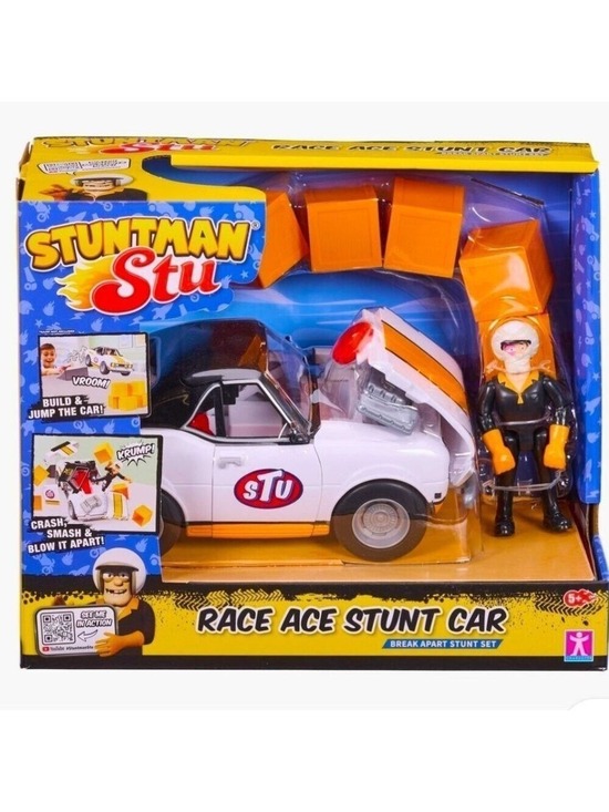 Stuntman Other - Stuntman Stu Race Ace Stunt Car Break Apart Stunt Set New Sealed Authentic